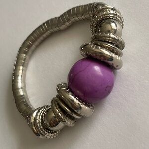 Silver beaded stretch bracelet